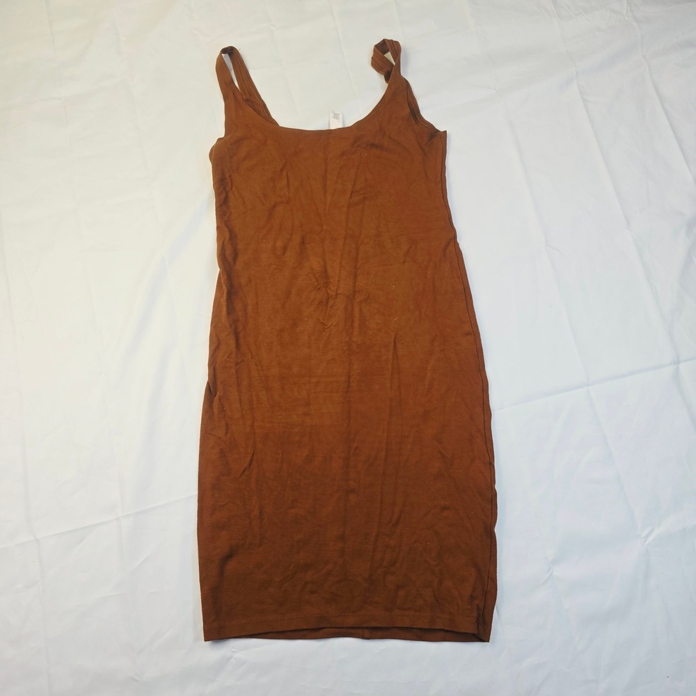 Forever 21 Women's Medium Bodycon Mini Dress Brown Sleeveless Scoop Neck P74